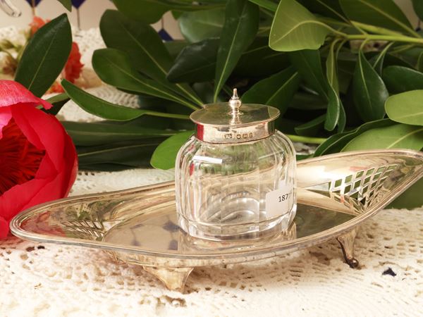 Silver inkwell, Atkin Brothers