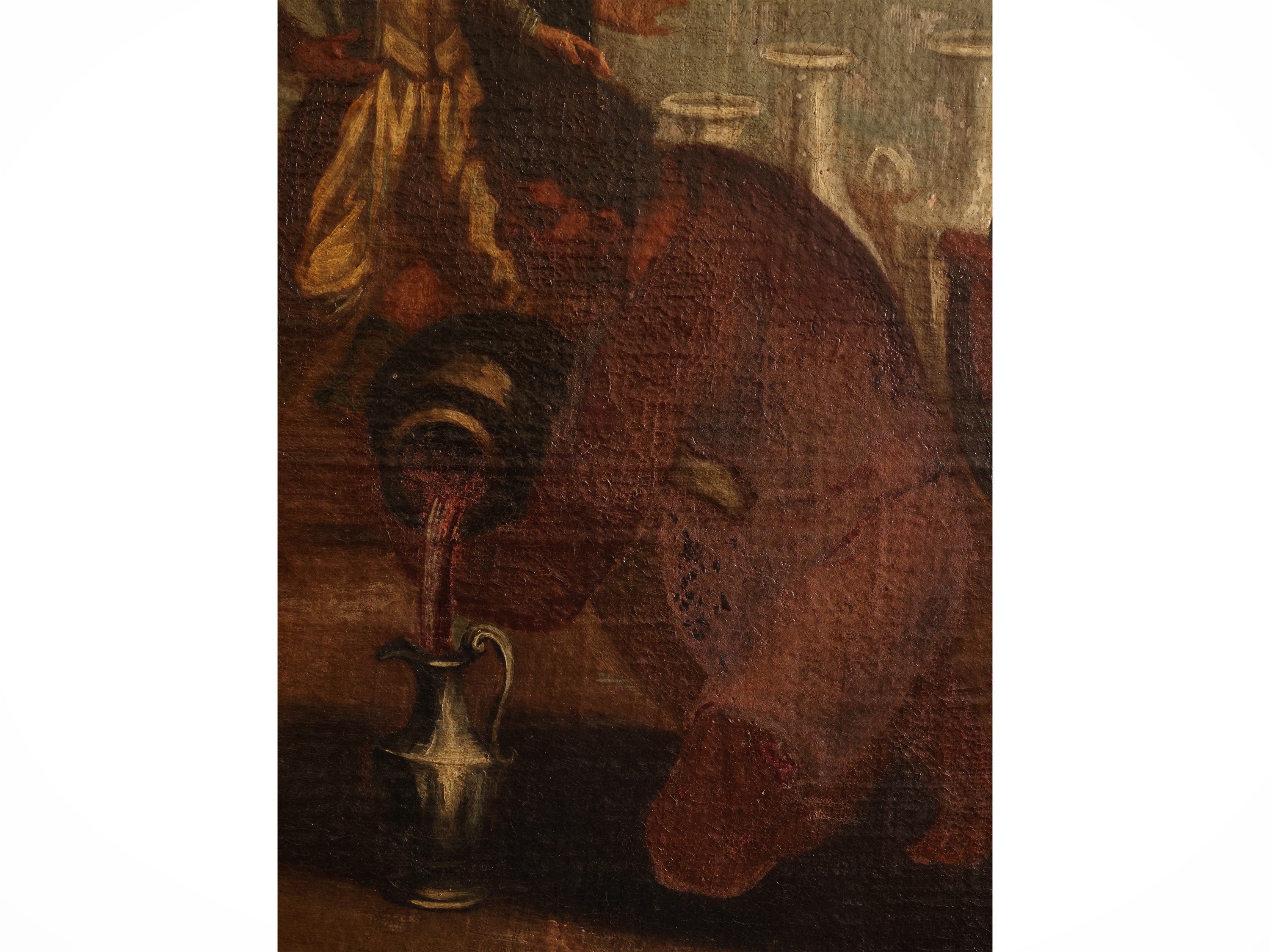 Scuola Veneta del XVII/XVIII Secolo - Le nozze di Cana, olio su tela in cornice