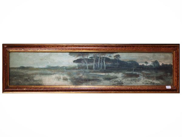 Lake landscape with figures (Massaciuccoli), 1896