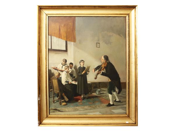 Da Mosè Bianchi, fine del XIX/inizio del XX secolo - The music lesson