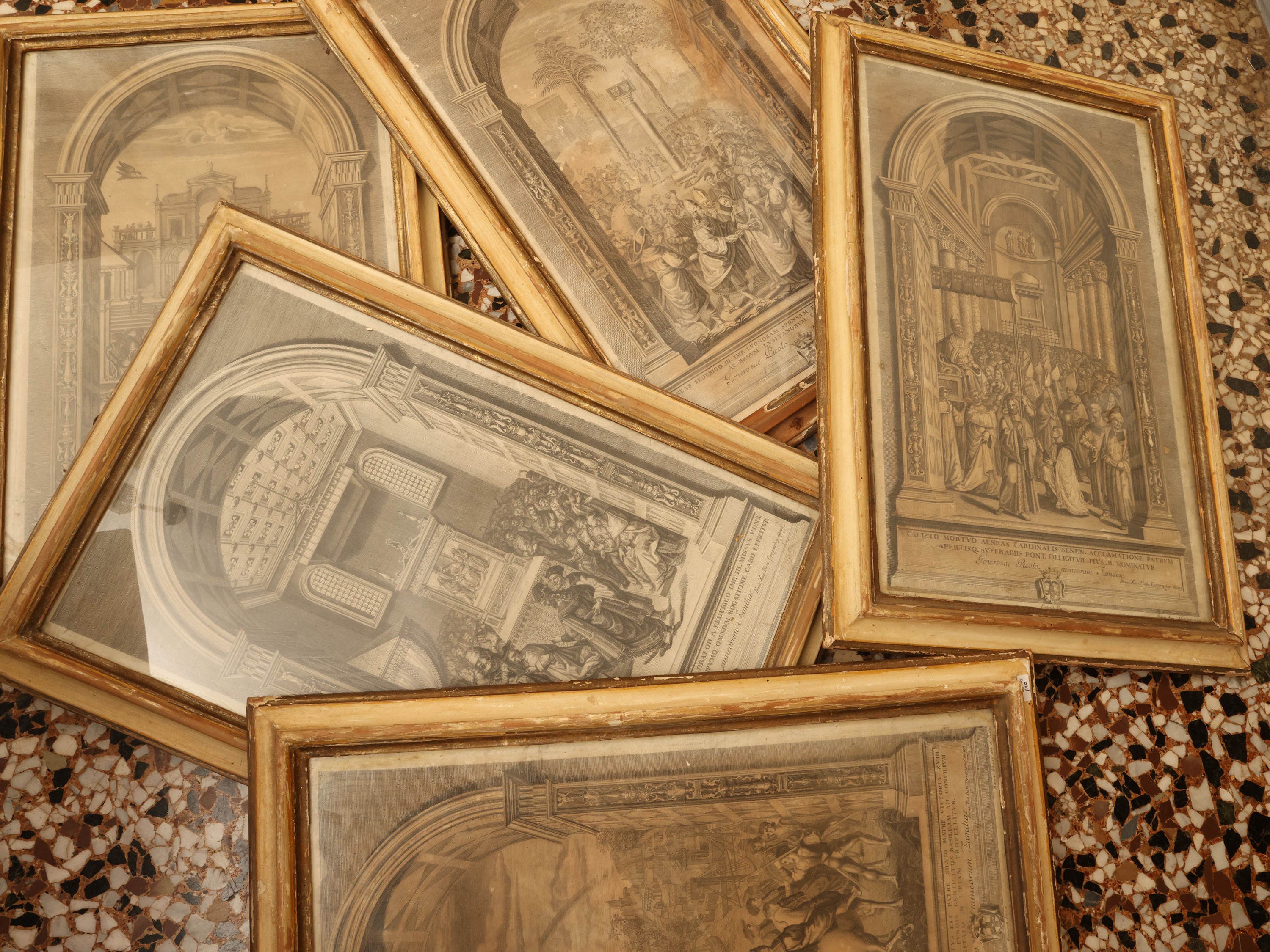 Raimondo Faucci - Storie di Papa Pio II Piccolomini (da Bernardino Pintoricchio), serie di dieci ...