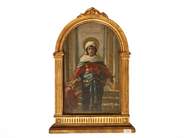 The Virgin blesses a devotee