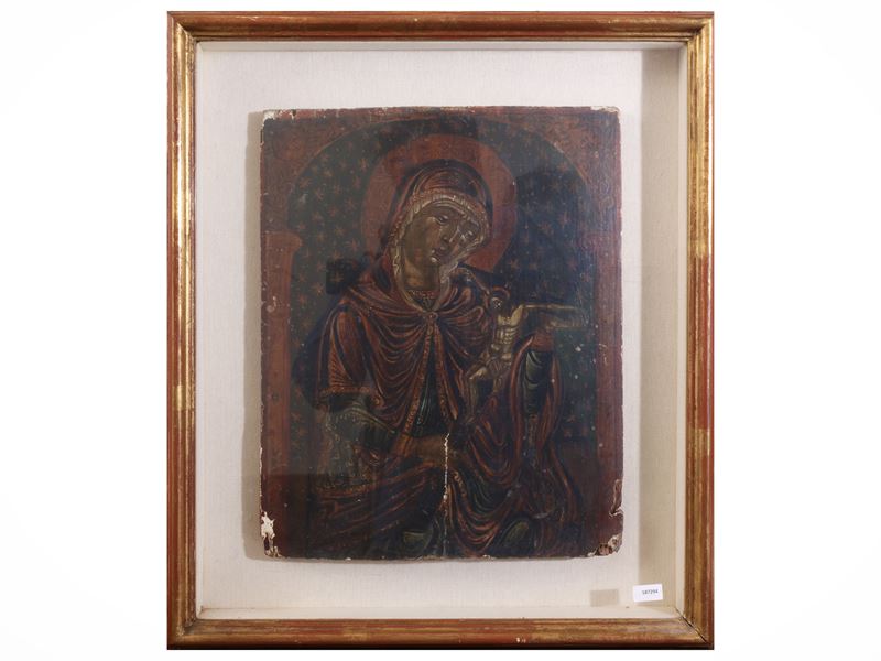 Scuola ortodossa di fine XIX secolo, Madonna con crocifisso