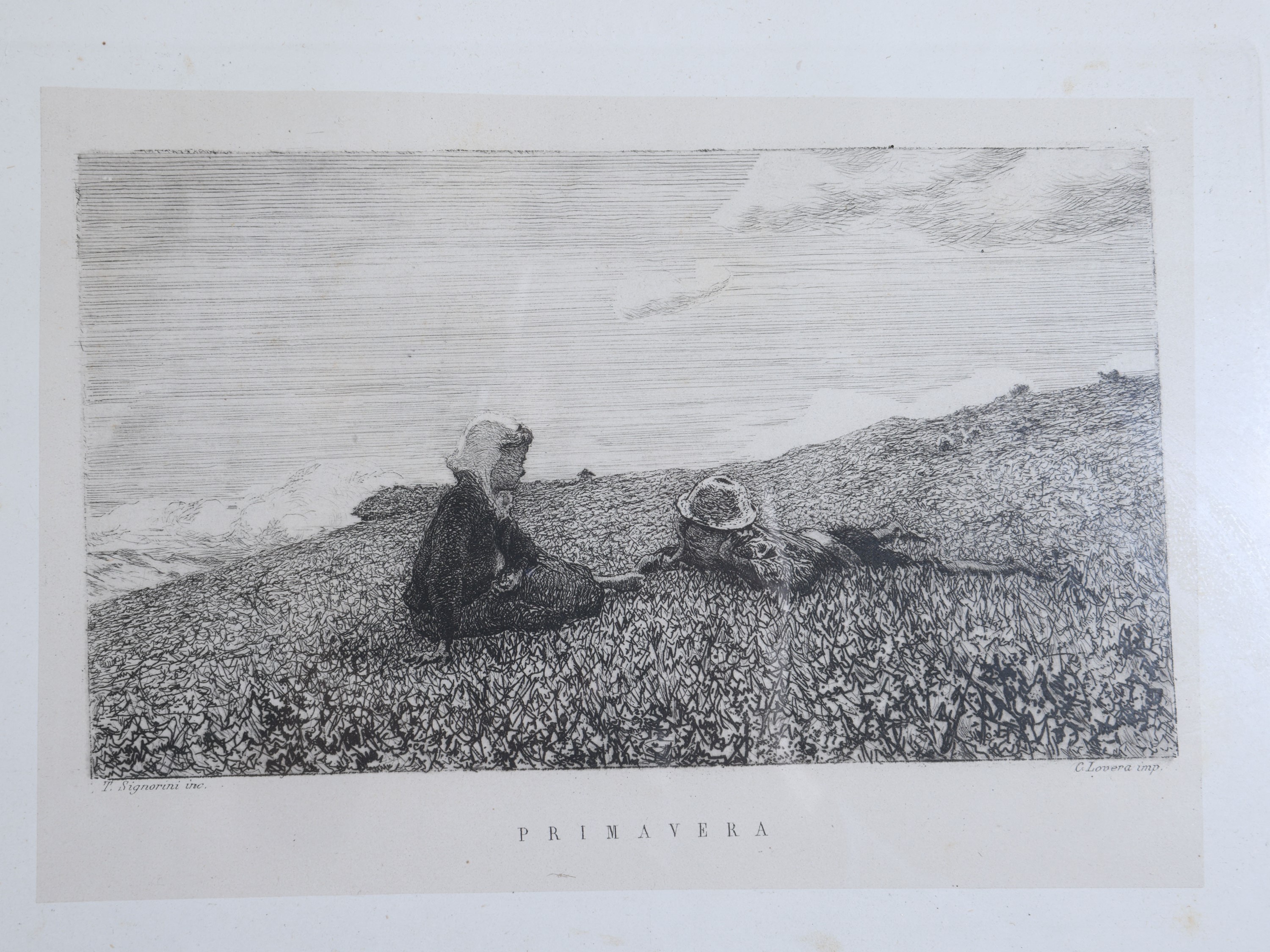 Telemaco Signorini - Primavera, incisione in cornice
