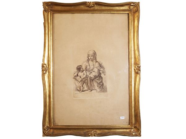 Madonna con Bambino, da Guercino