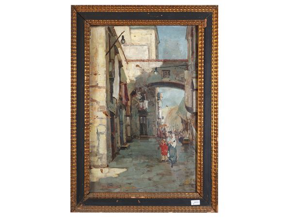 Scorcio di vicolo con pesonaggi