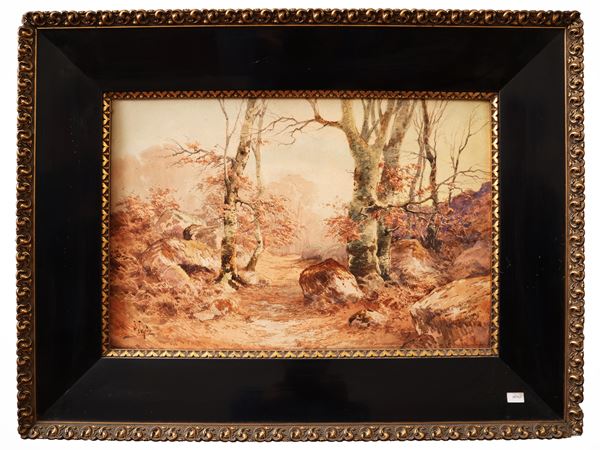 Paesaggio alberato autunnale