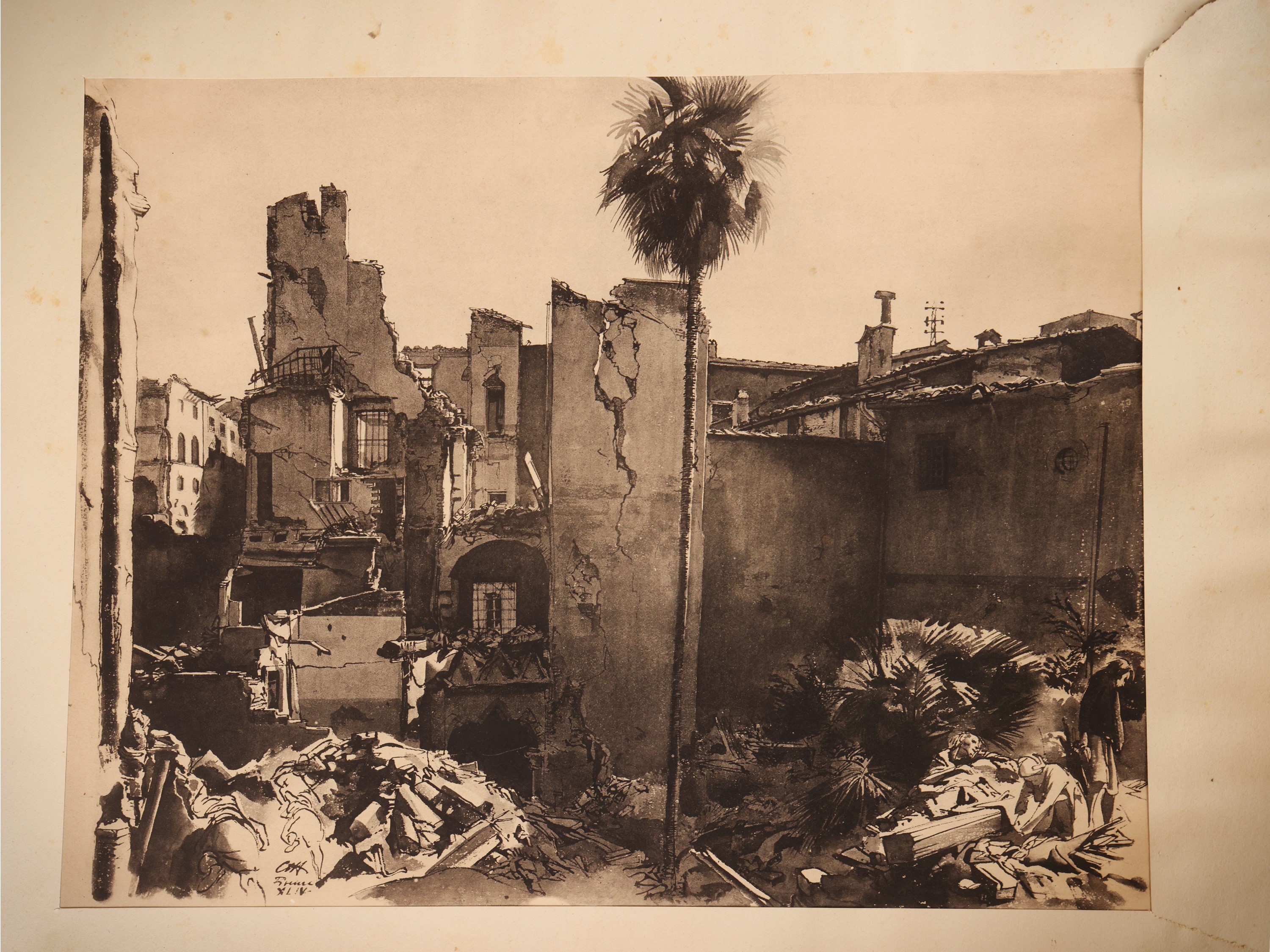 Pietro Annigoni - Distruzioni a Firenze (serie di dodici riproduzioni in fototipia)