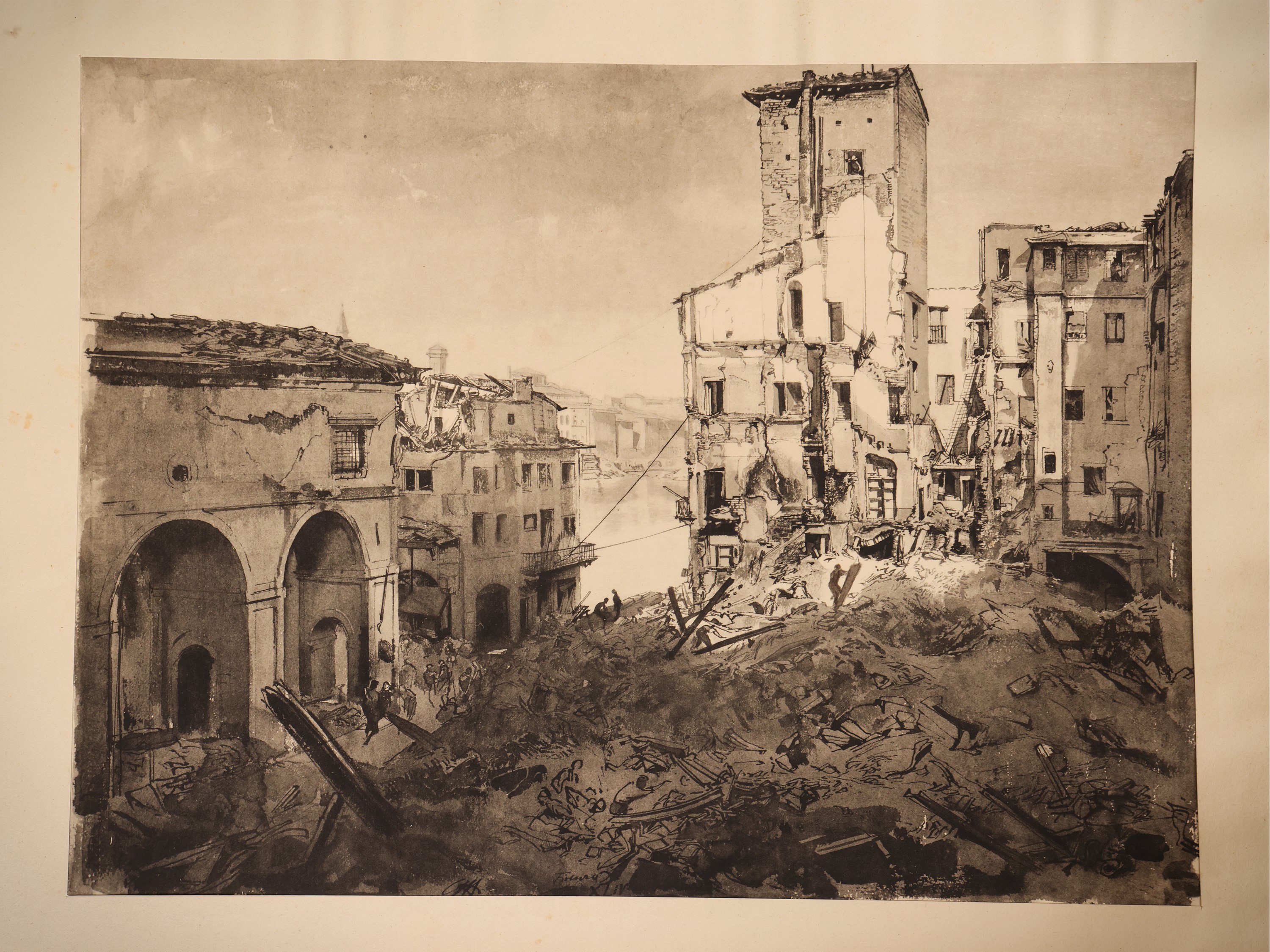 Pietro Annigoni - Distruzioni a Firenze (serie di dodici riproduzioni in fototipia)