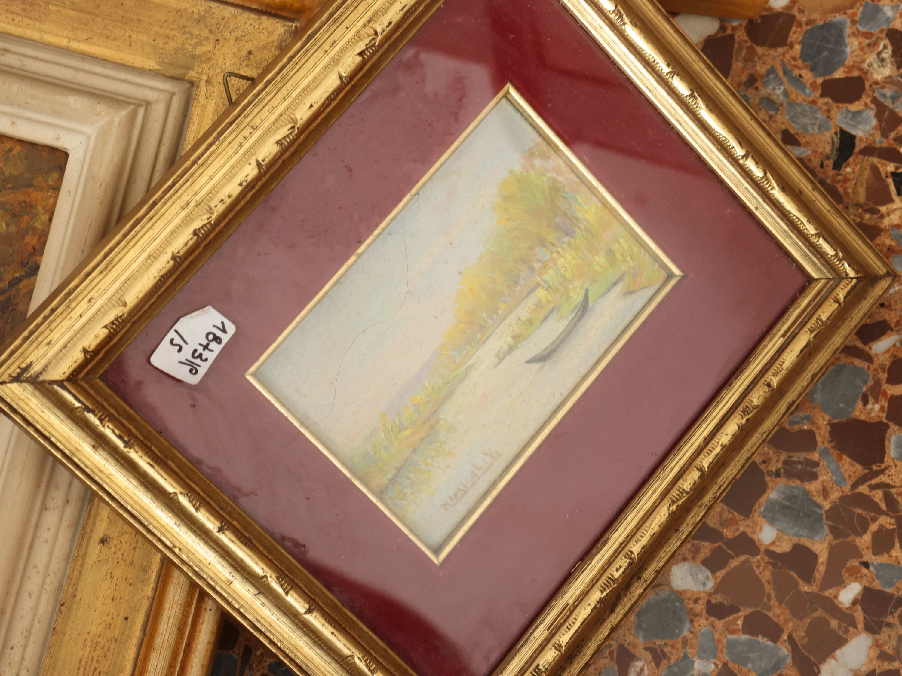 Raccolta di paesaggi, dipinti a olio (XX secolo), in cornici