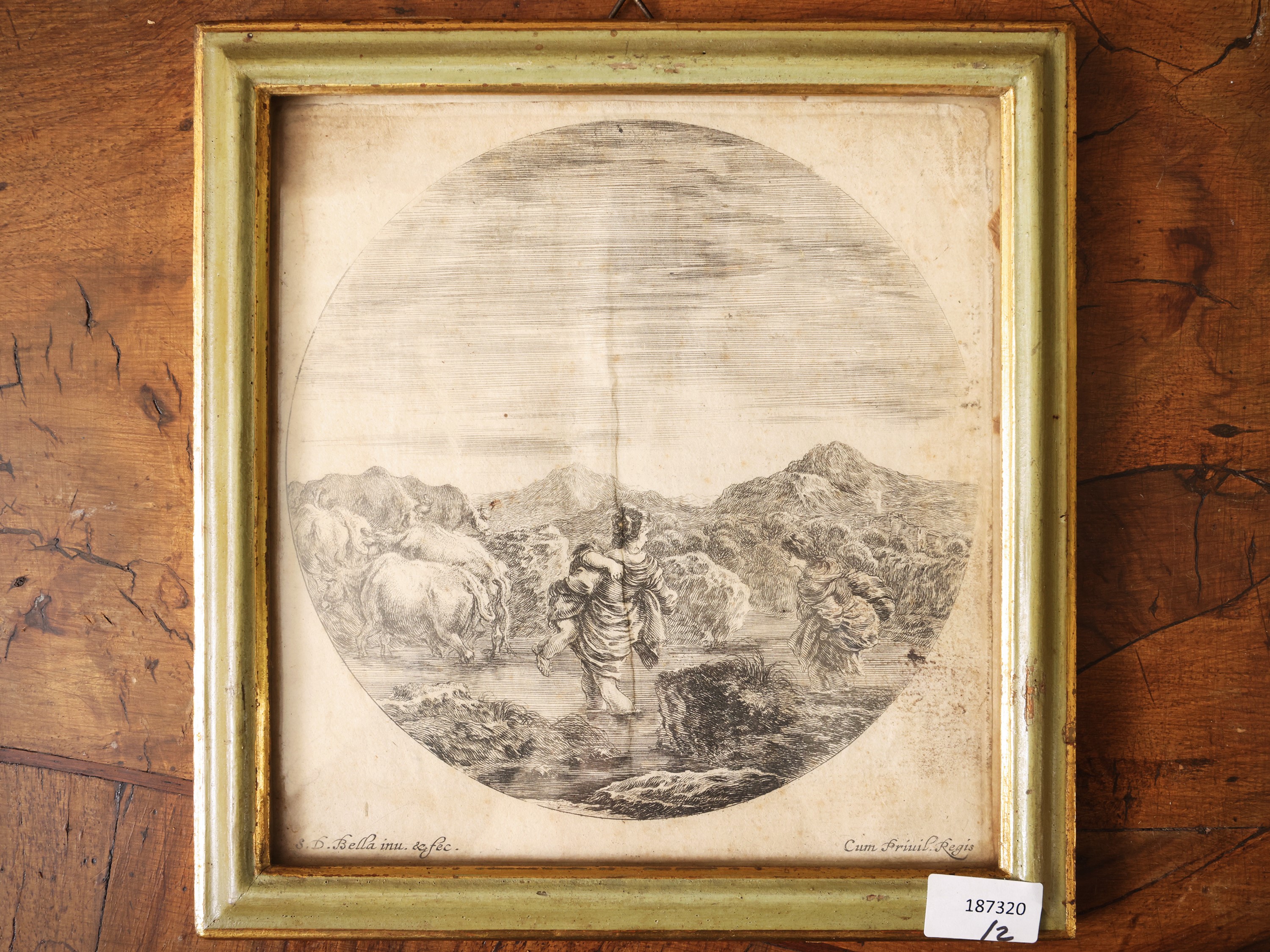 Stefano della Bella - Donne con mandria al guado; Pastore con mandria al pascolo