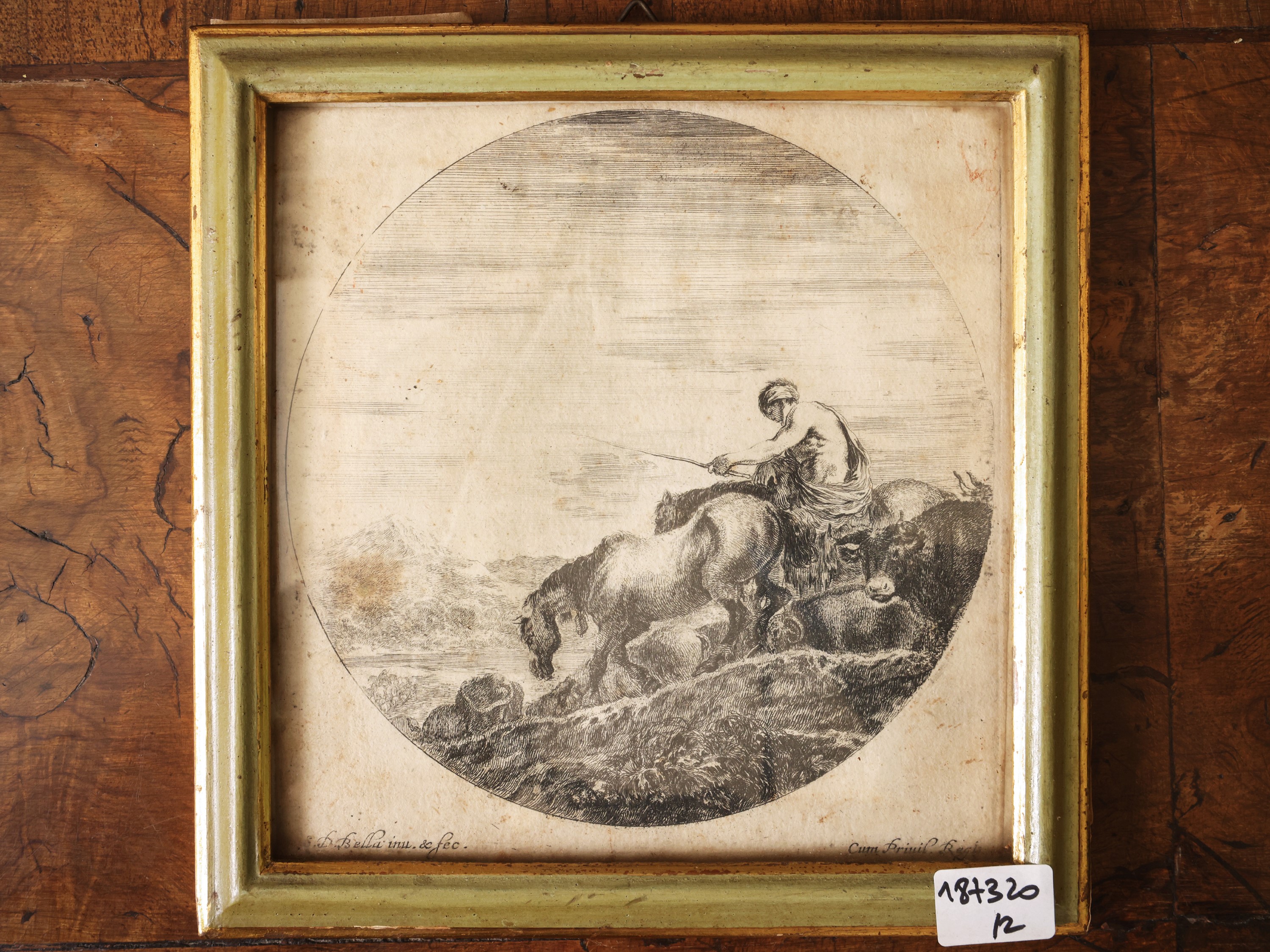Stefano della Bella - Donne con mandria al guado; Pastore con mandria al pascolo