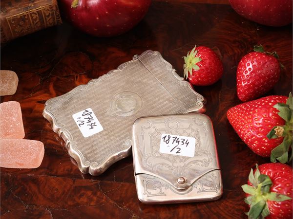 Two silver boxes