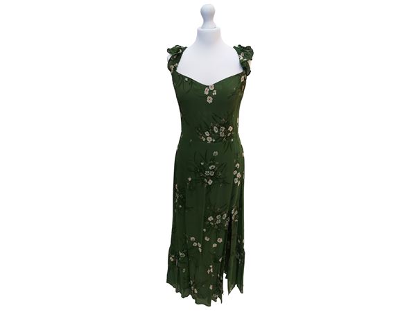 Sleeveless dress in viscose with floral pattern