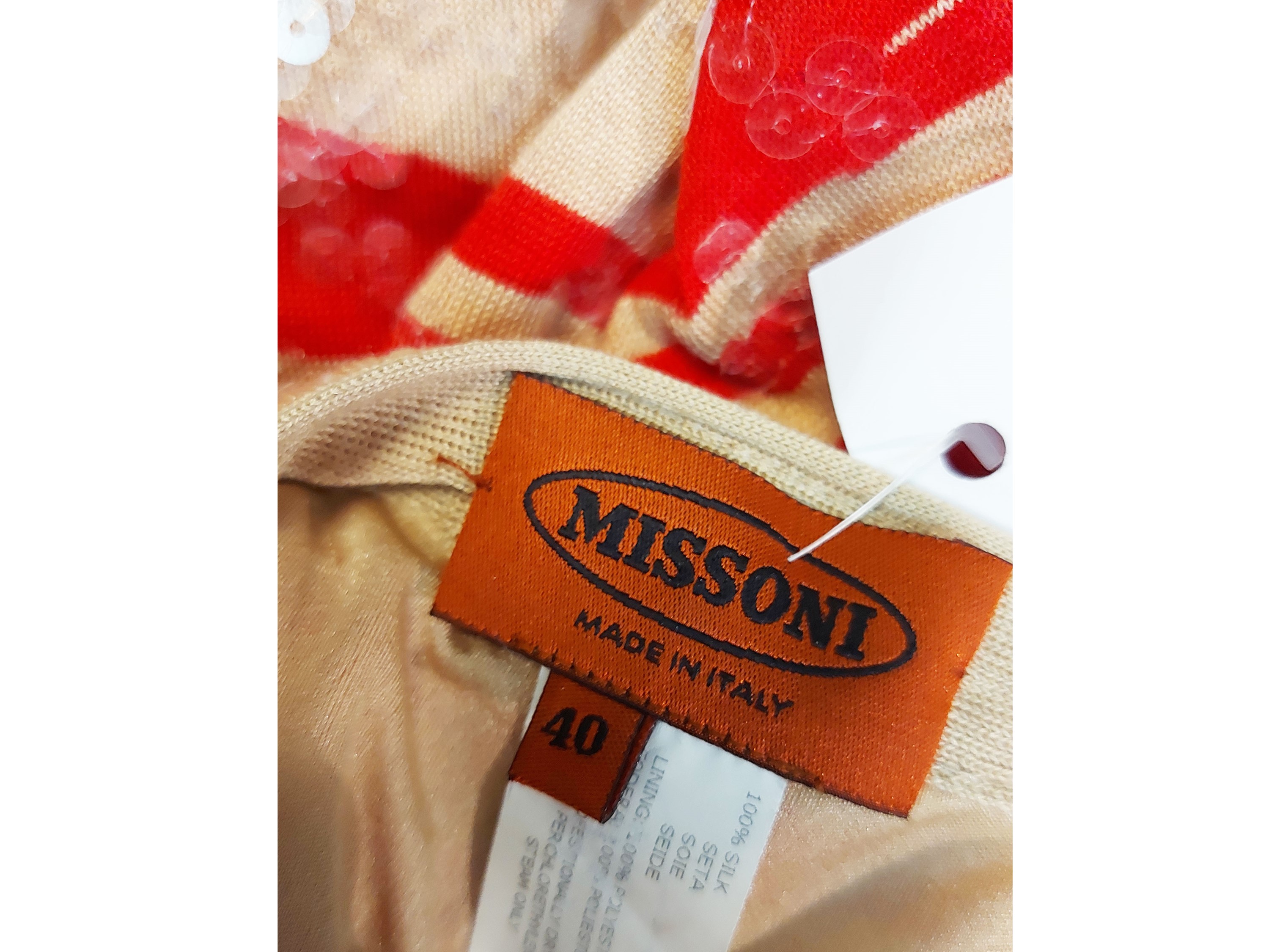 Missoni, Abito in maglia di cotone a motivo zebrato con paillettes