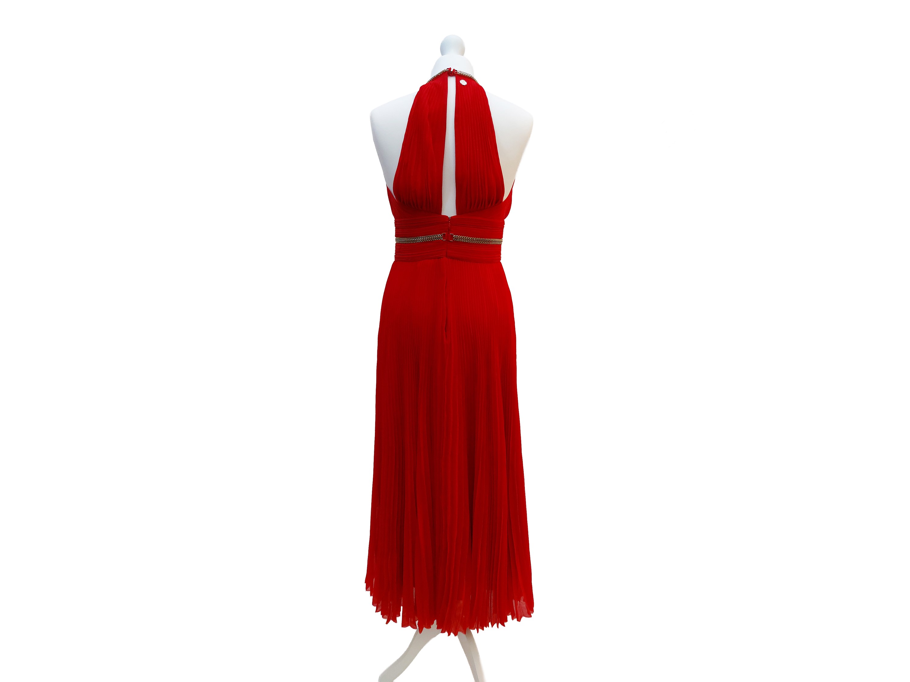 Versace Collection, Abito da sera rosso plissettato