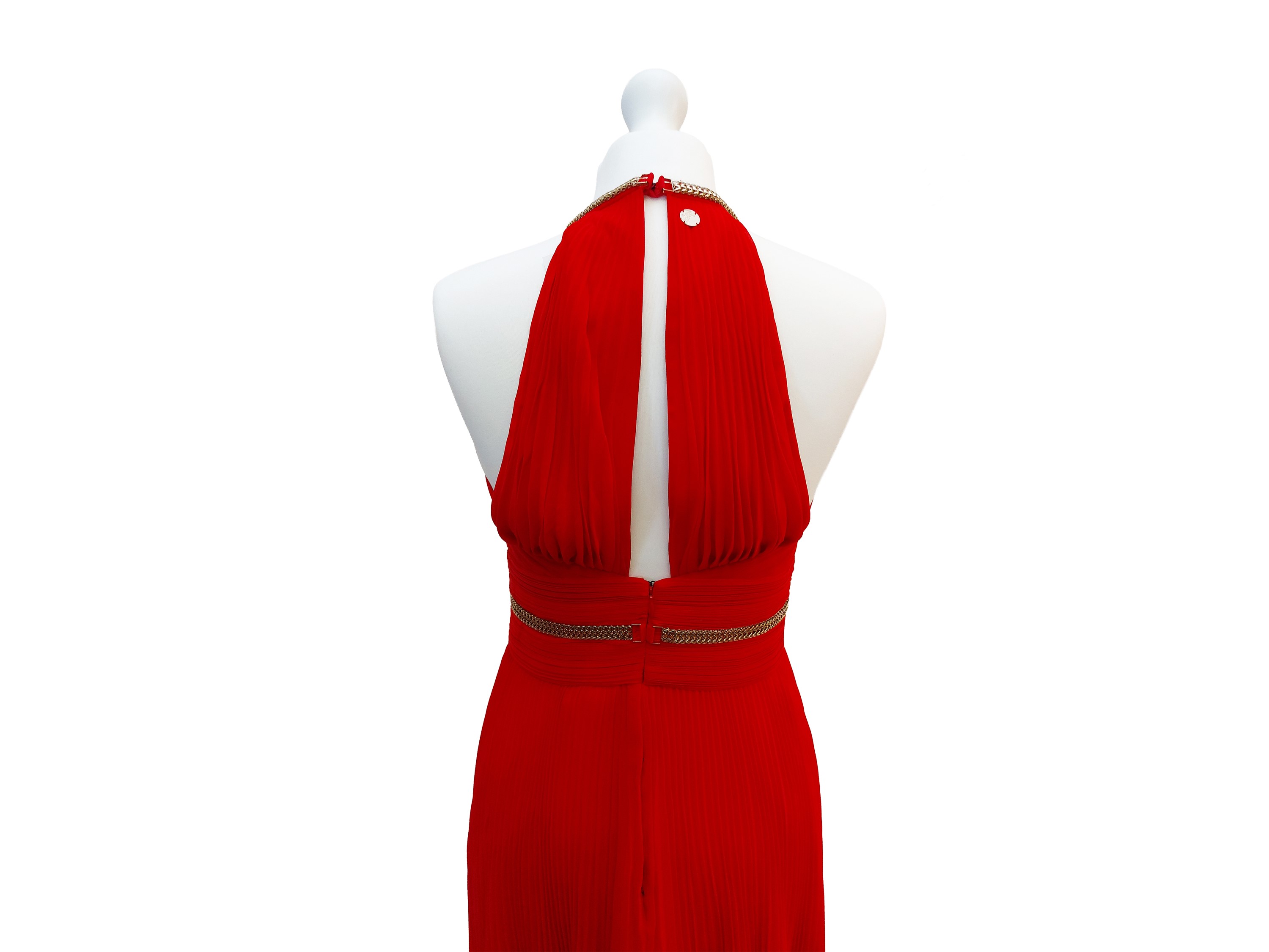 Versace Collection, Abito da sera rosso plissettato