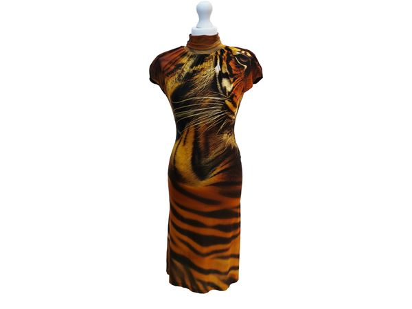 Roberto Cavalli - Animal print midi sheath dress