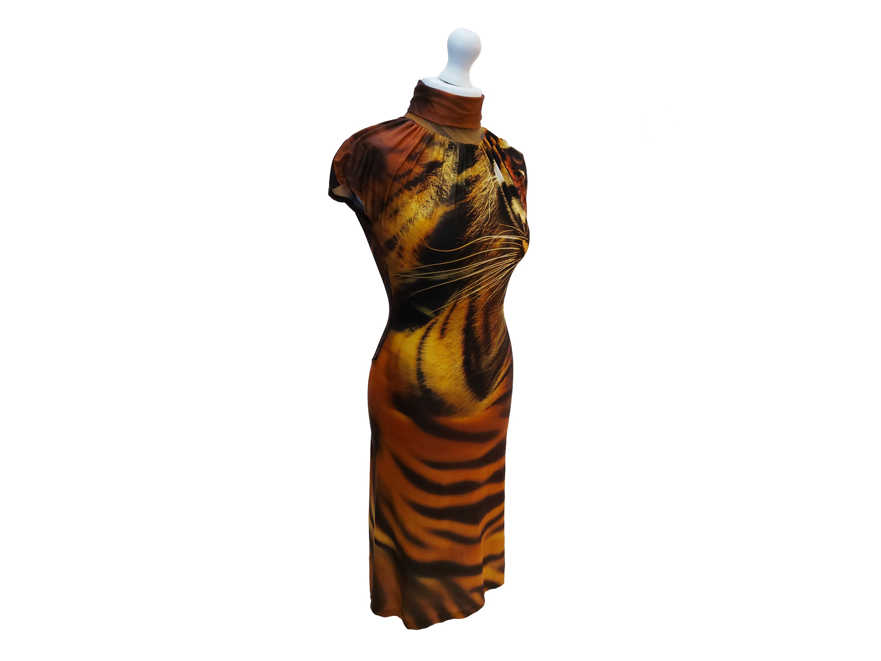 Roberto Cavalli, Tubino midi animalier in stampa tigre