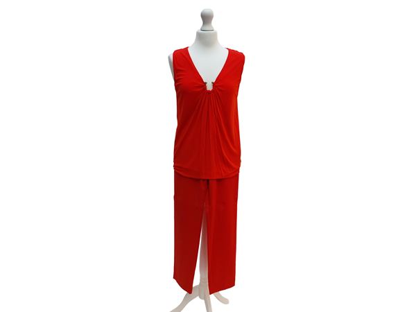 M Missoni - Completo rosso pantaloni e blusa