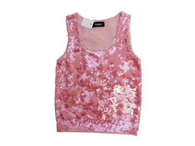 Dsquared2, Top in paillettes rosa, taglia XS