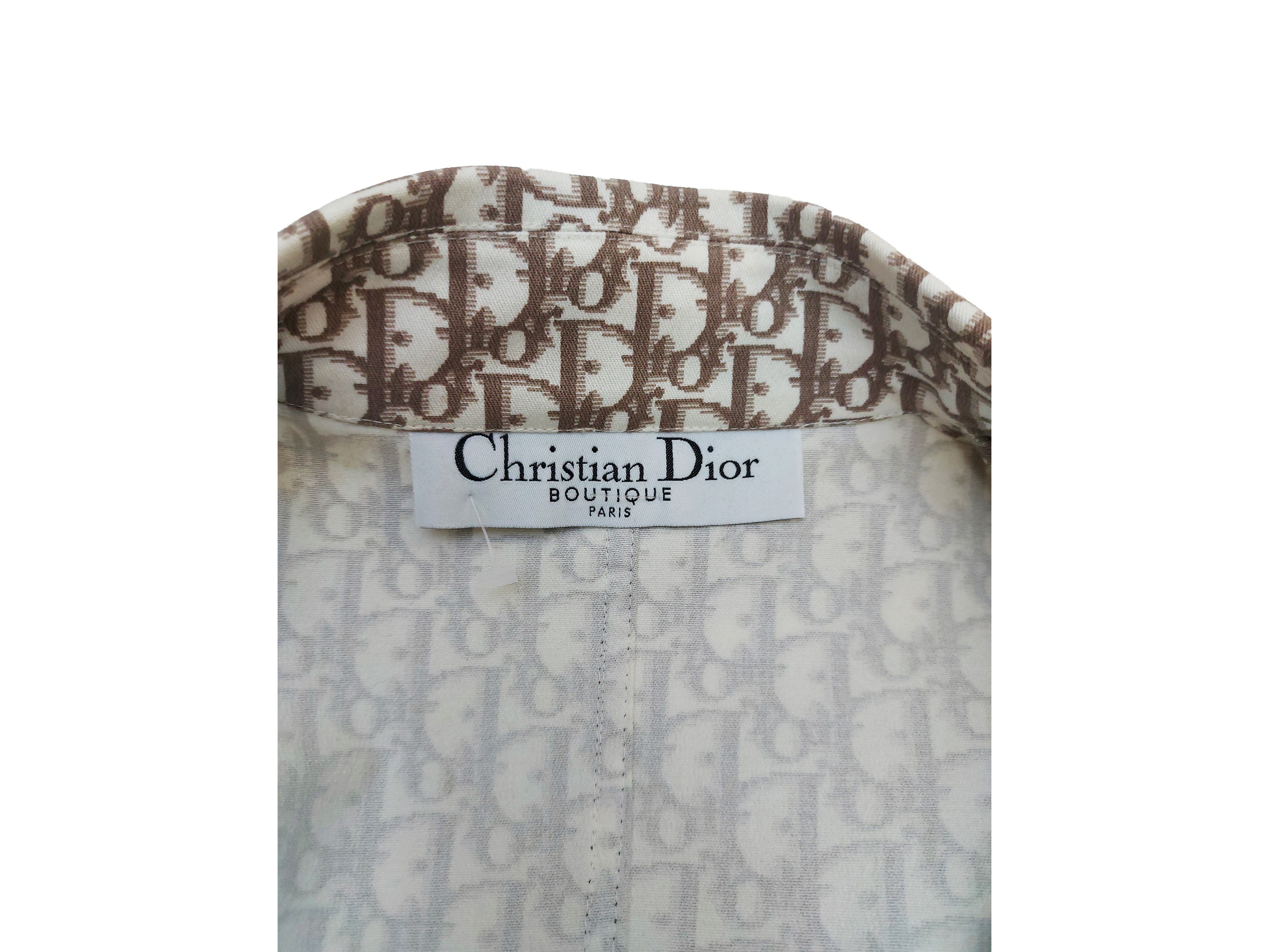 Christian Dior, Bar jacket in tela di cotone monogram Oblique beige e marrone (Ready to Wear P/E ...