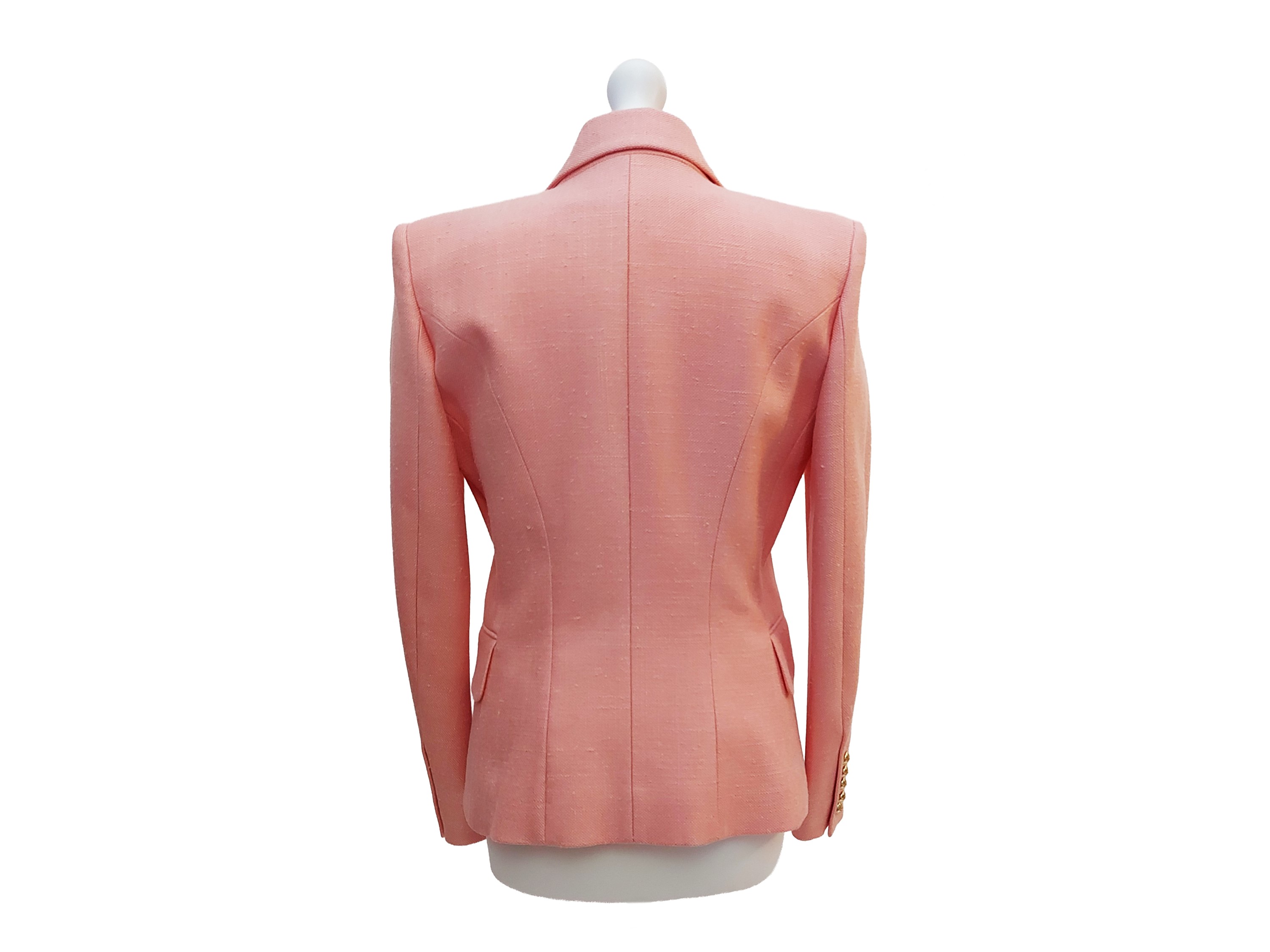 Balmain, Giacca in viscosa rosa doppio petto
