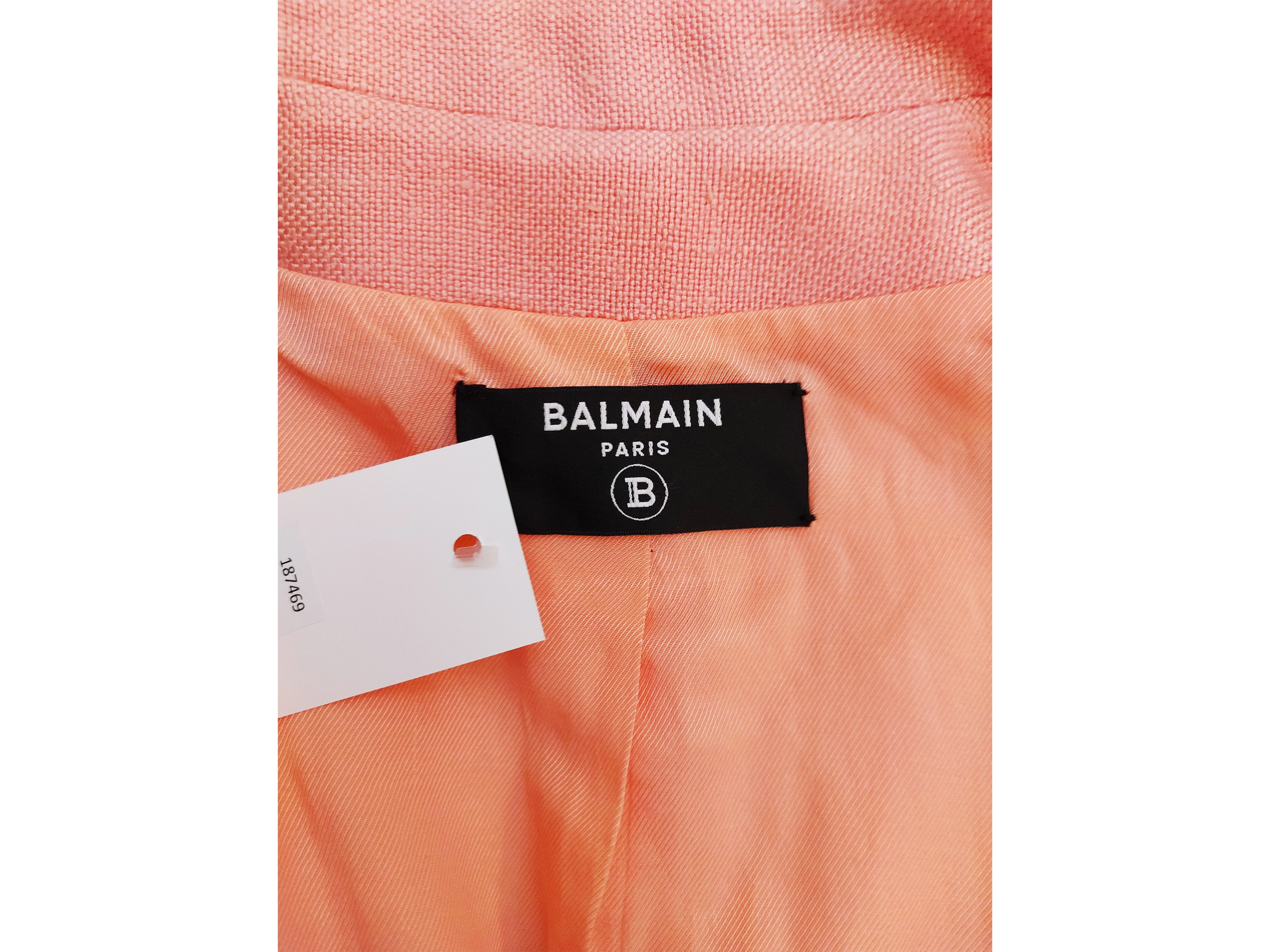 Balmain, Giacca in viscosa rosa doppio petto