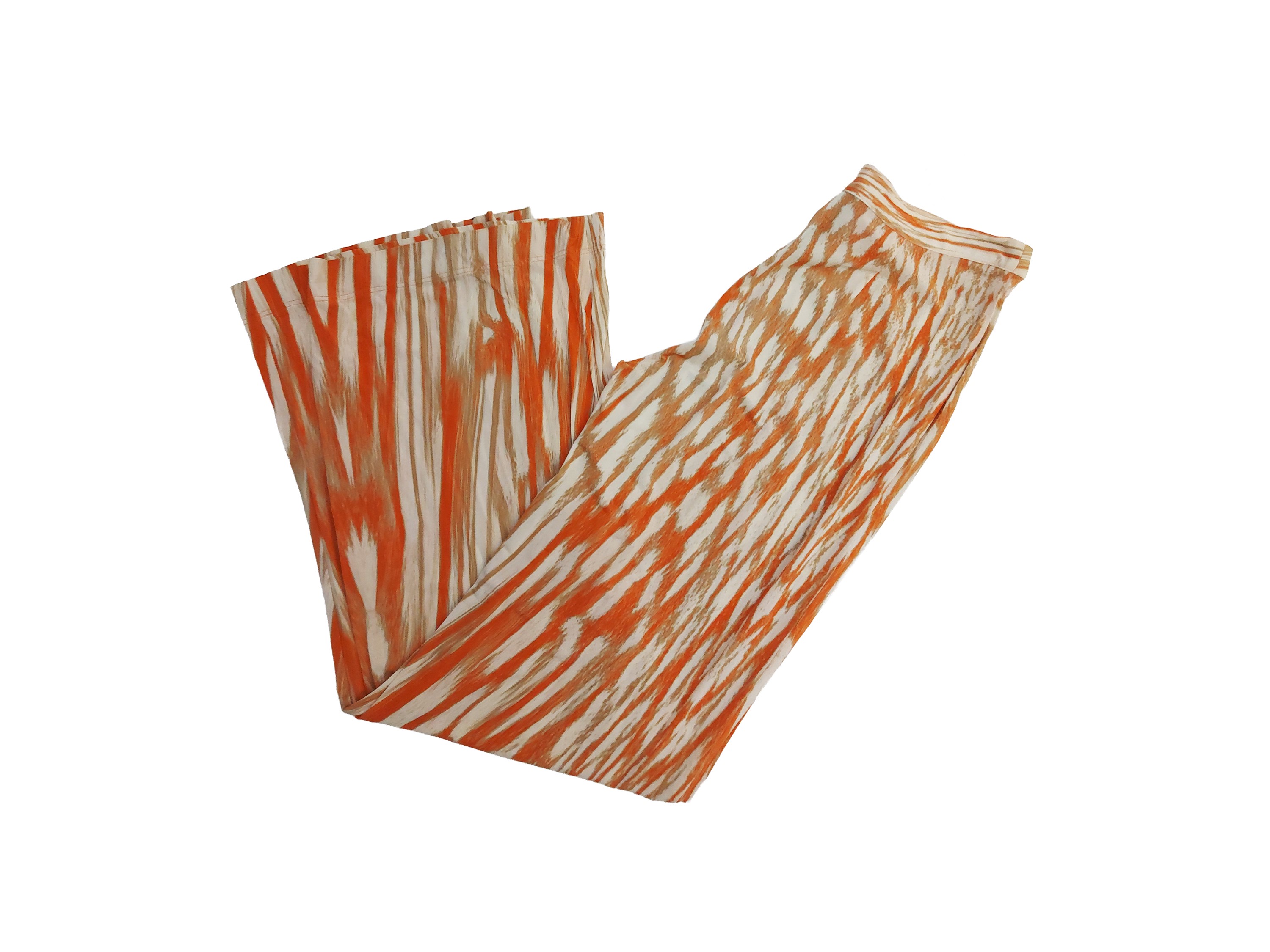 Roberto Cavalli, Completo in viscosa a fantasia (blusa con coulisse e pantaloni palazzo) con olog...