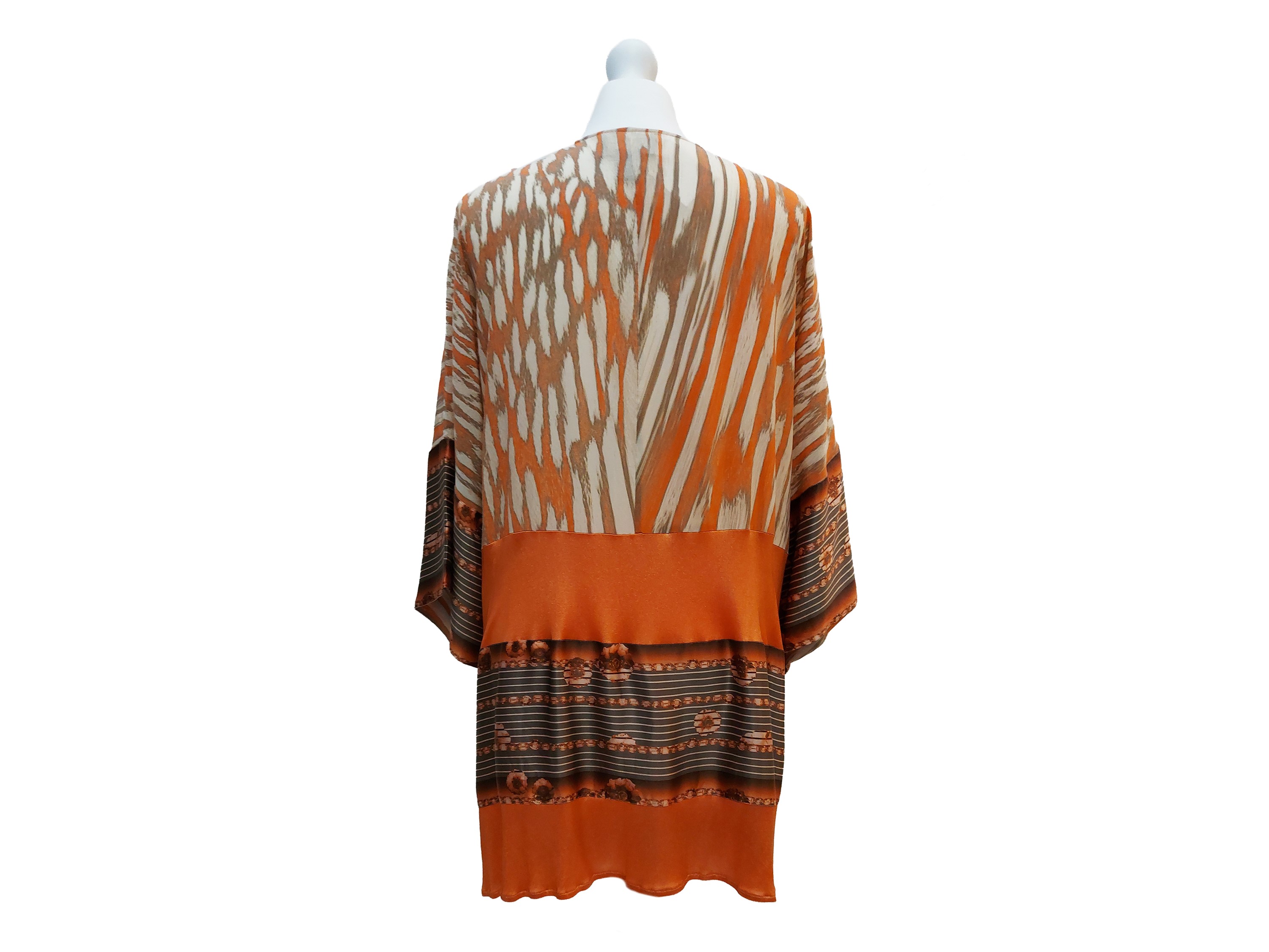 Roberto Cavalli, Completo in viscosa a fantasia (blusa con coulisse e pantaloni palazzo) con olog...