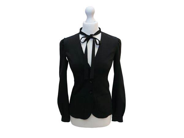 Prada - Tailleur pantalone nero in seta