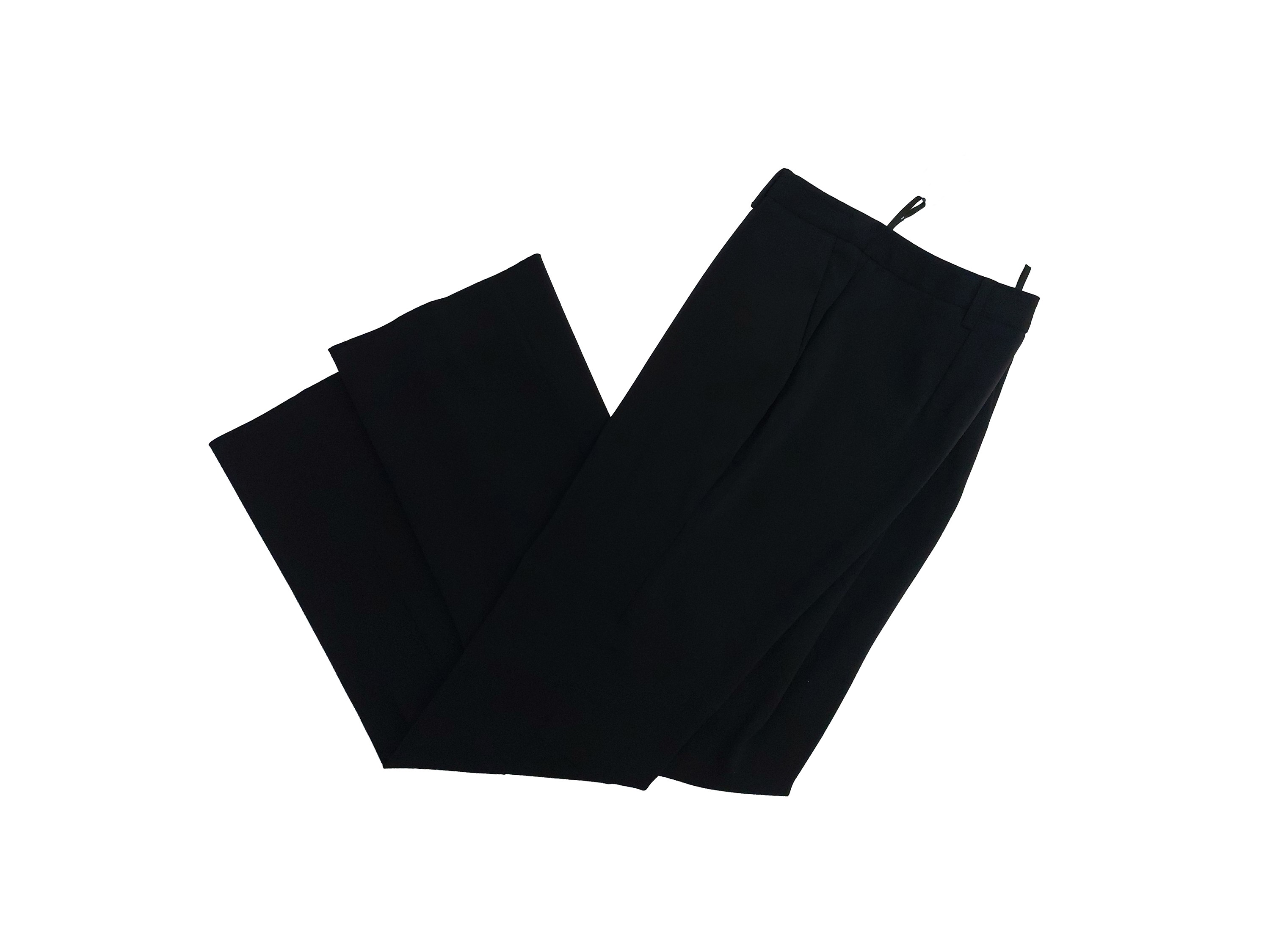 Prada, Tailleur pantalone nero in seta (giacca monopetto a tre bottoni)