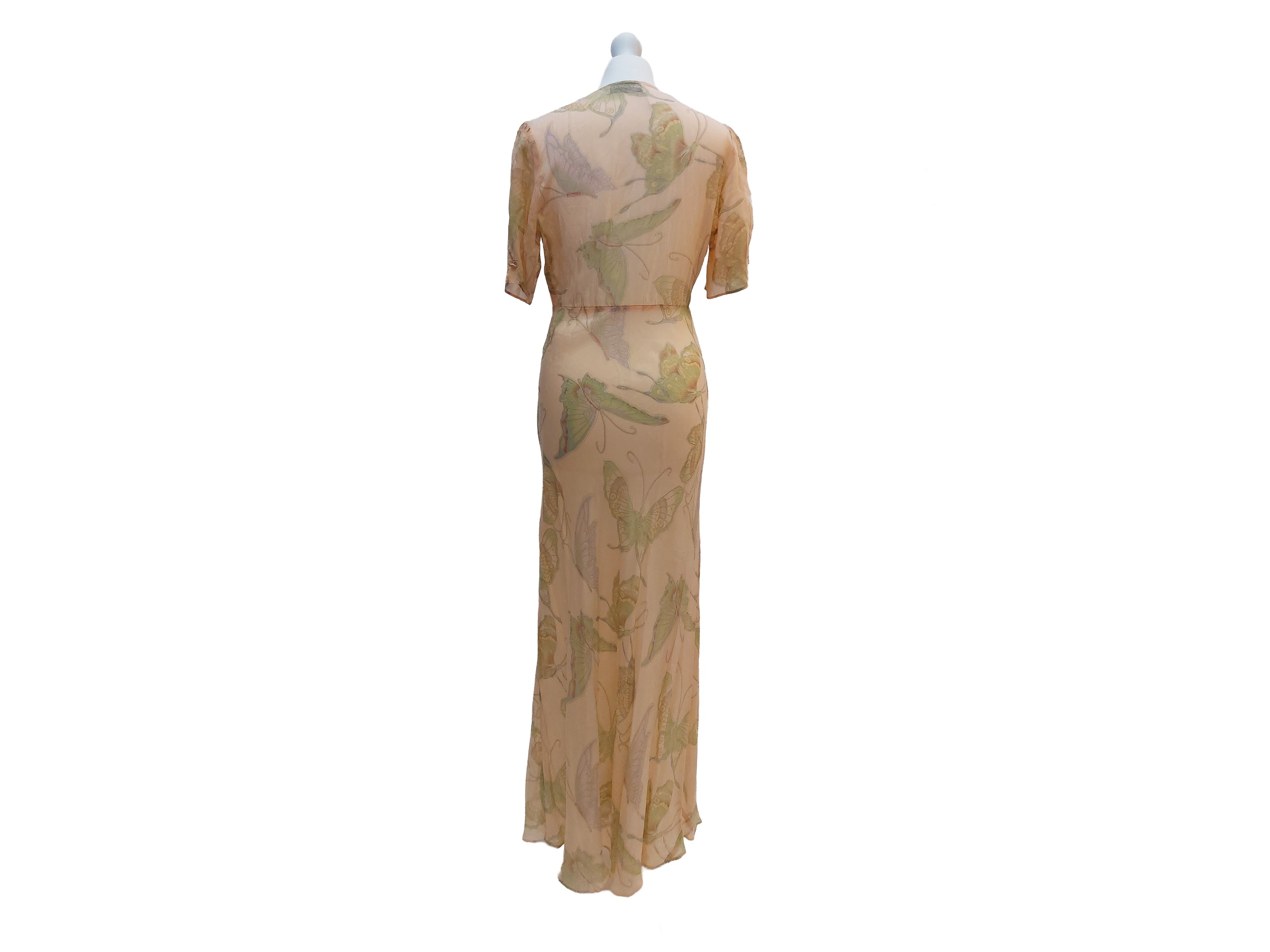 Les Habitudes - Abito Lungo in Chiffon con Motivo di Farfalle
