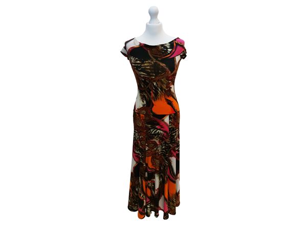 Patterned jersey midi dress