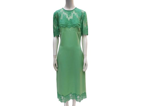 Ermanno Scervino - Water green cady midi dress