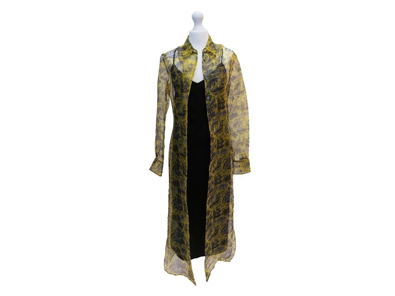 Staud, Abito sottoveste “Frank”, maxi dress con spolverino leggero e trasparente