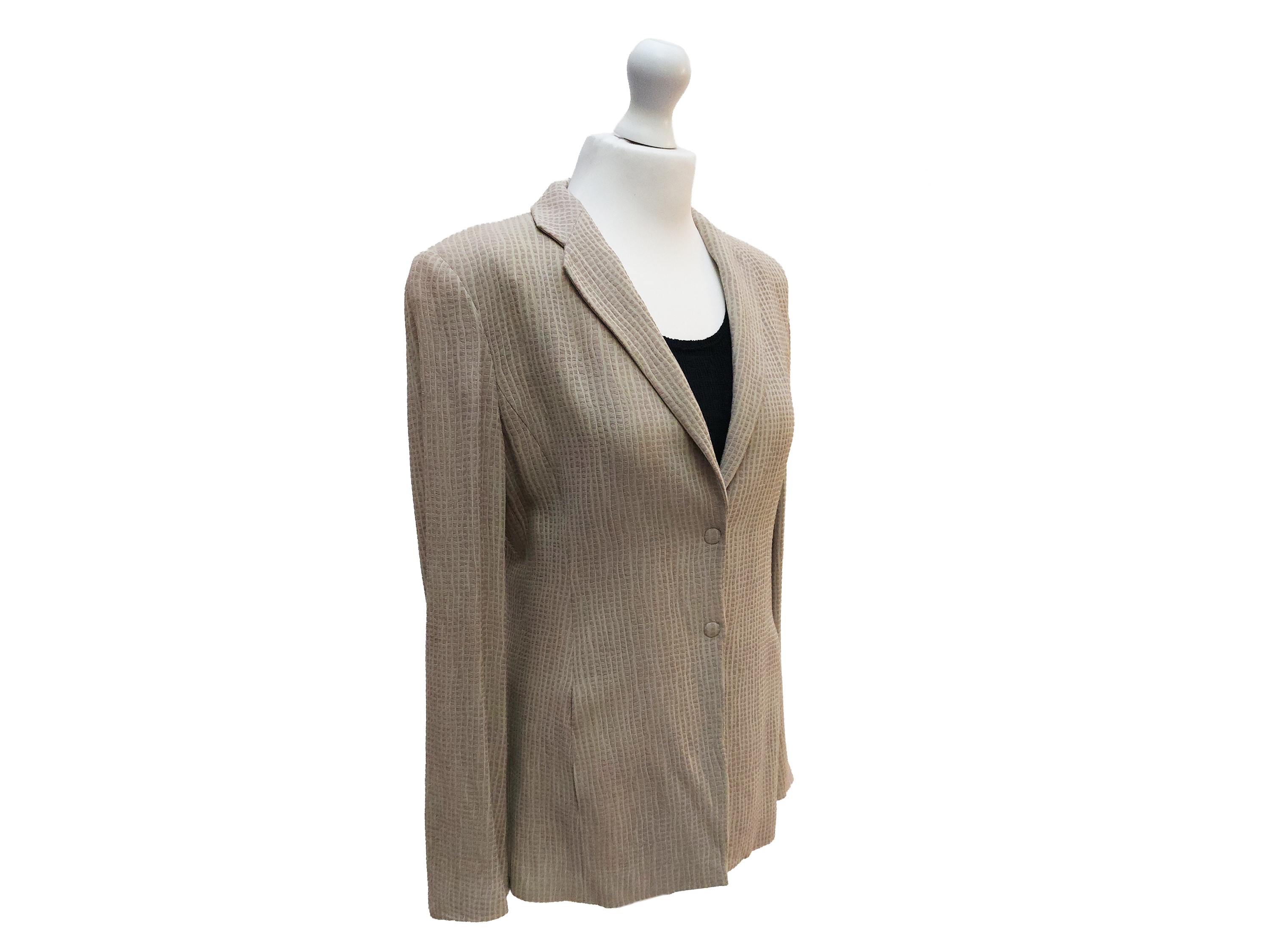 Giorgio Armani, Giacca monopetto in seta beige e lilla