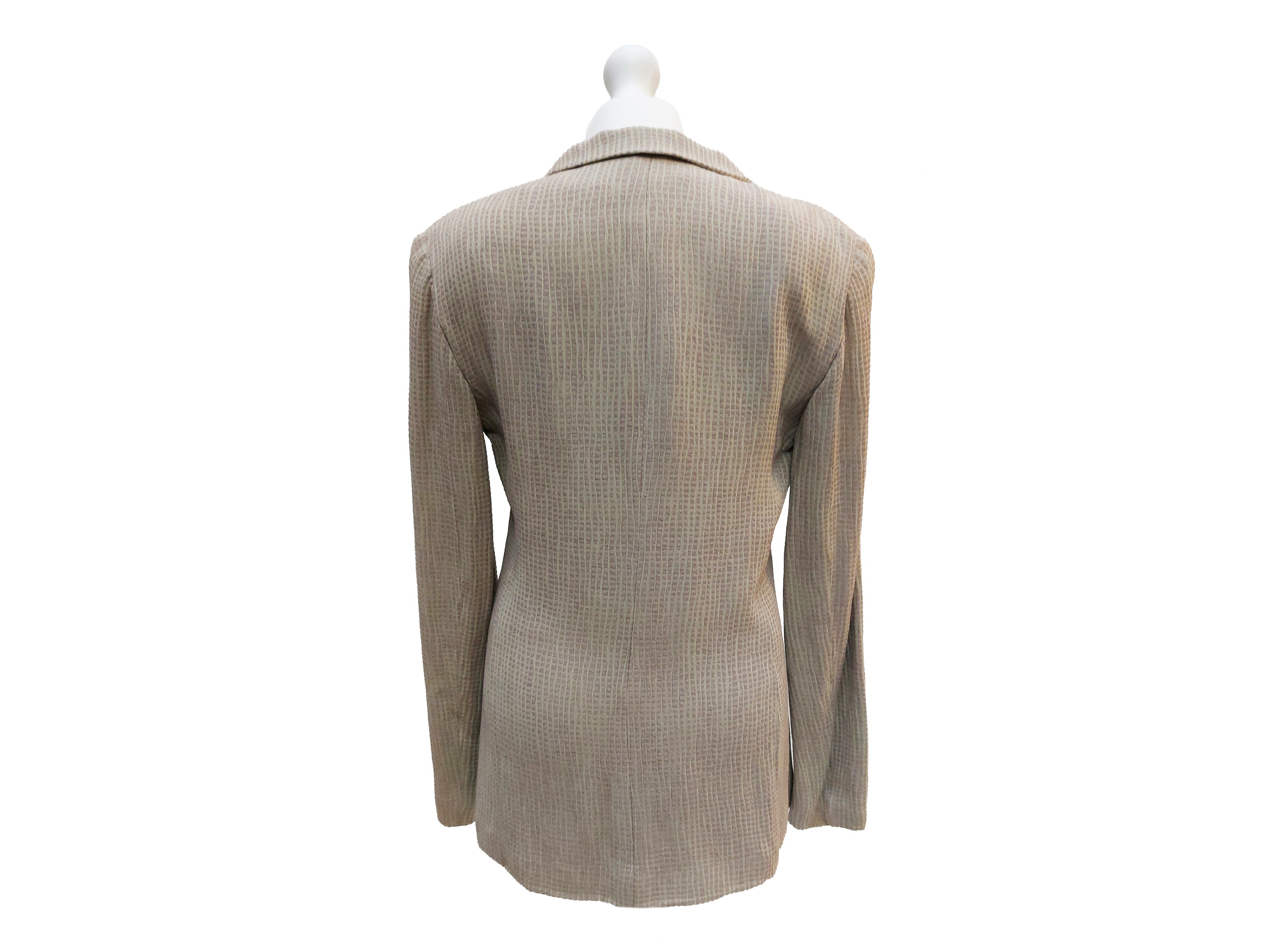 Giorgio Armani, Giacca monopetto in seta beige e lilla