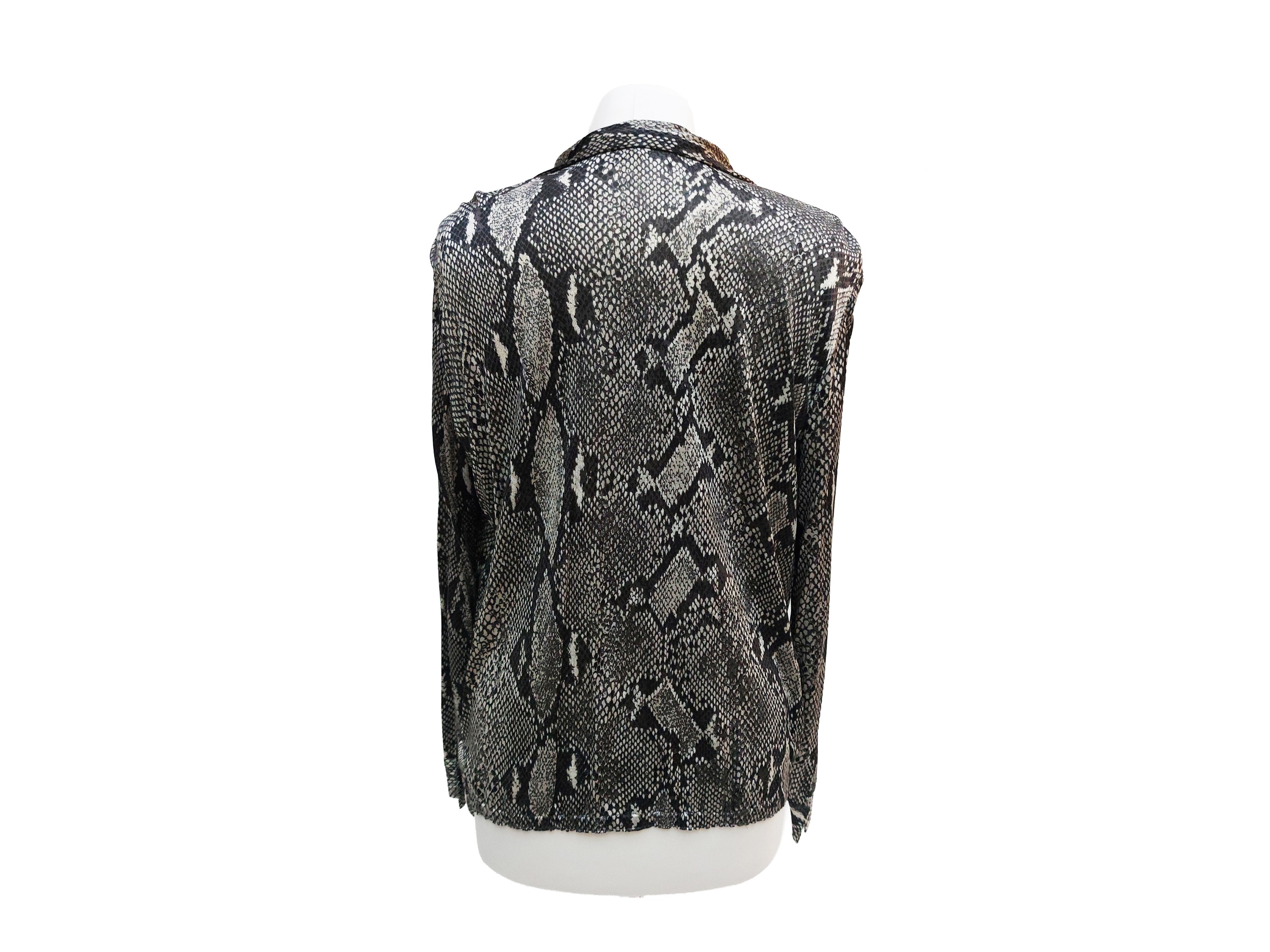 Gucci, Camicia in seta animalier con motivo pitonato bianco e nero
