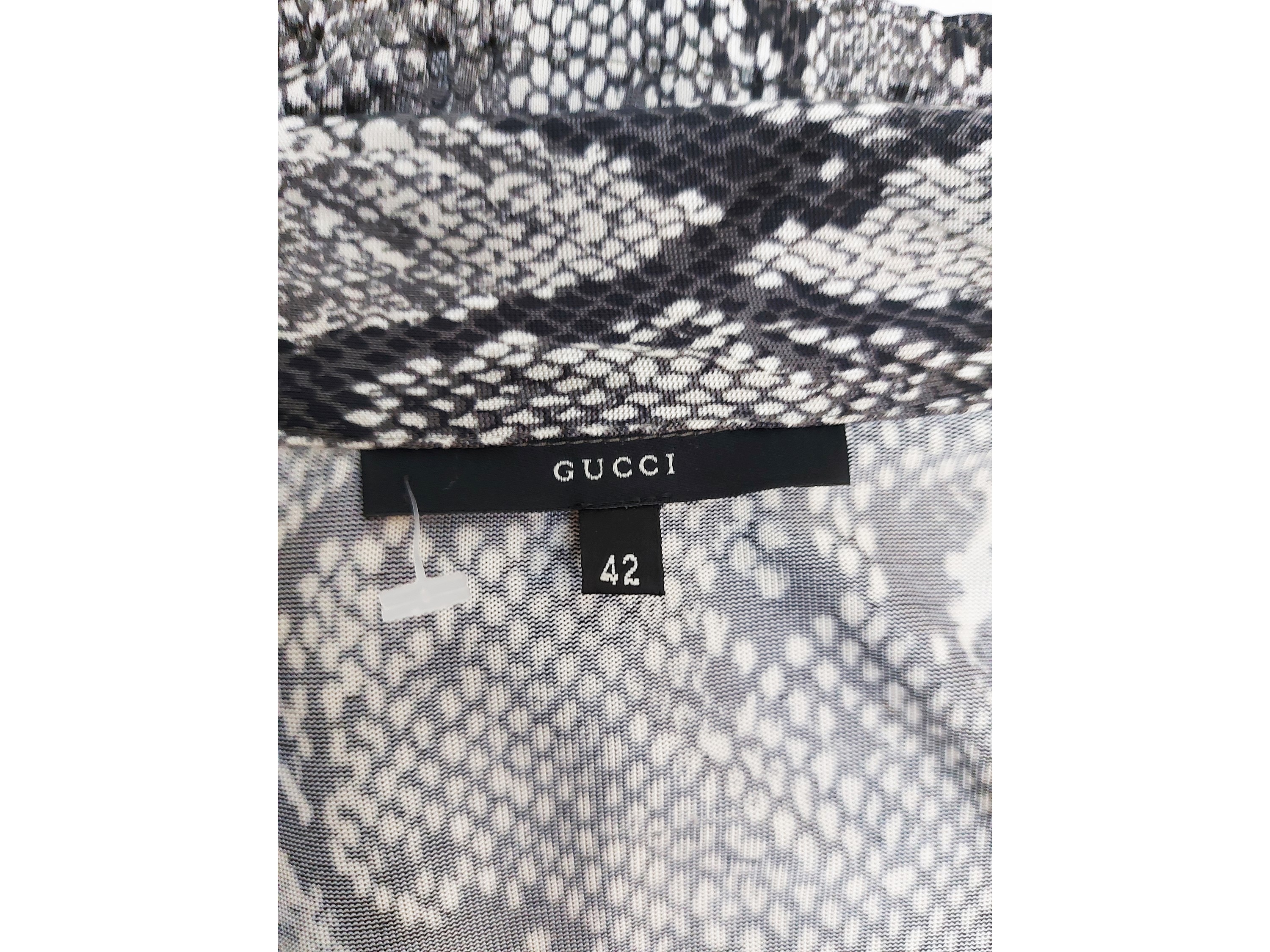 Gucci, Camicia in seta animalier con motivo pitonato bianco e nero