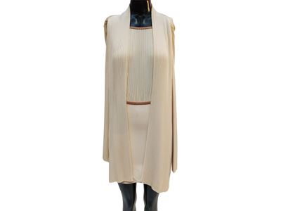 Hervé Léger, Completo in maglia beige in stile bandage dress
