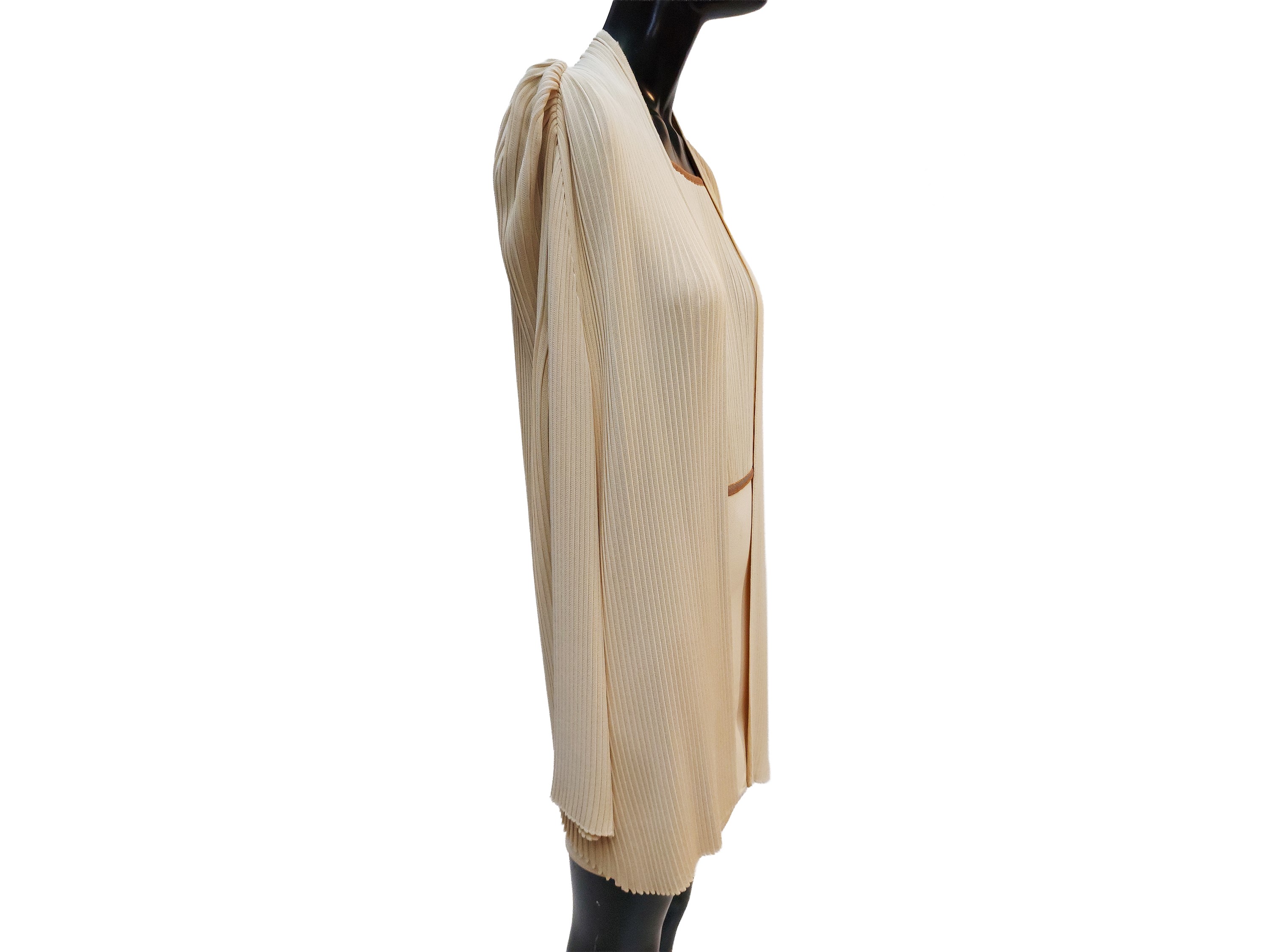 Hervé Léger, Completo in maglia beige in stile bandage dress