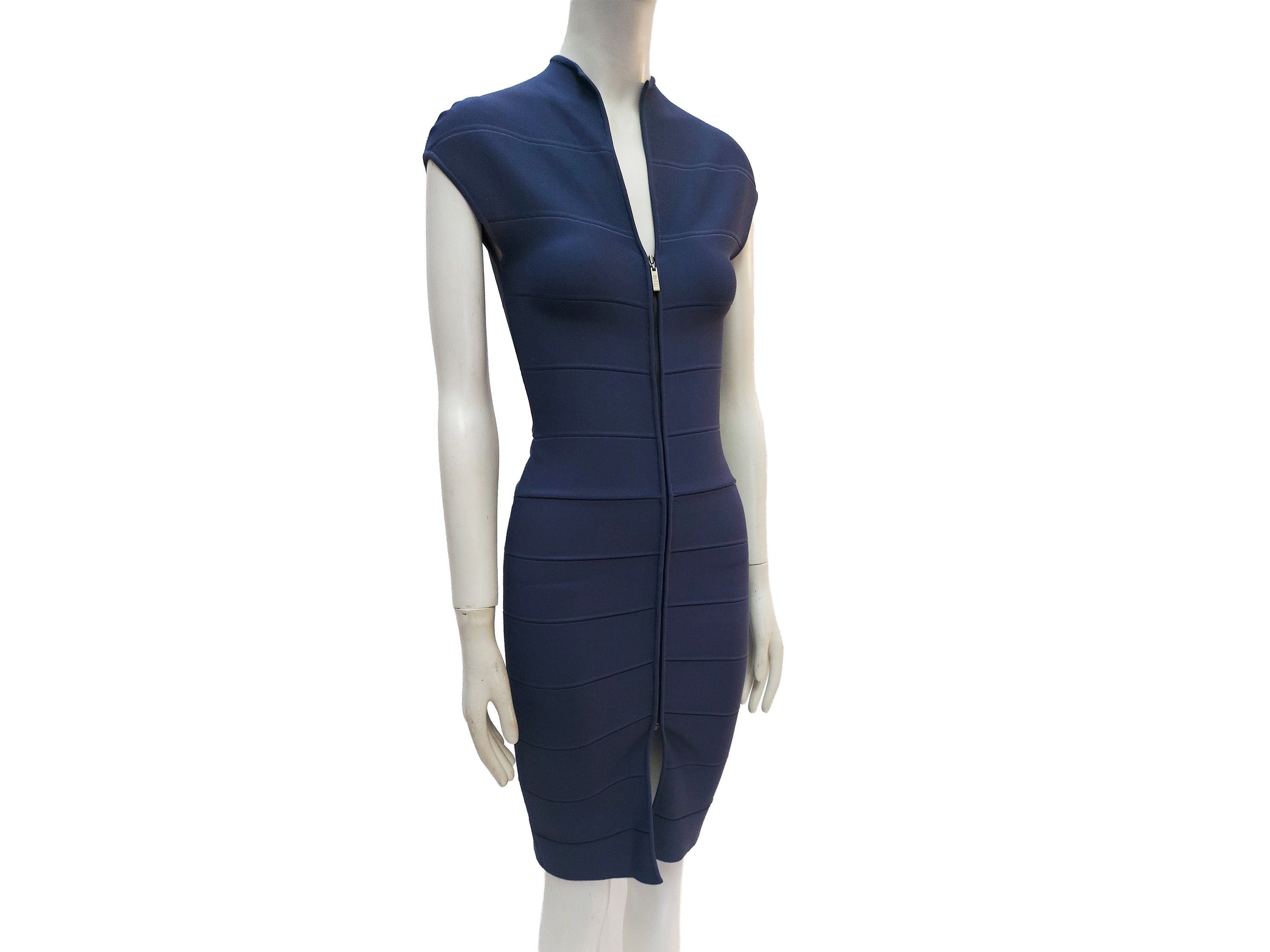 Hervé Léger, Abito in maglia carta da zucchero (bandage dress) con zip frontale