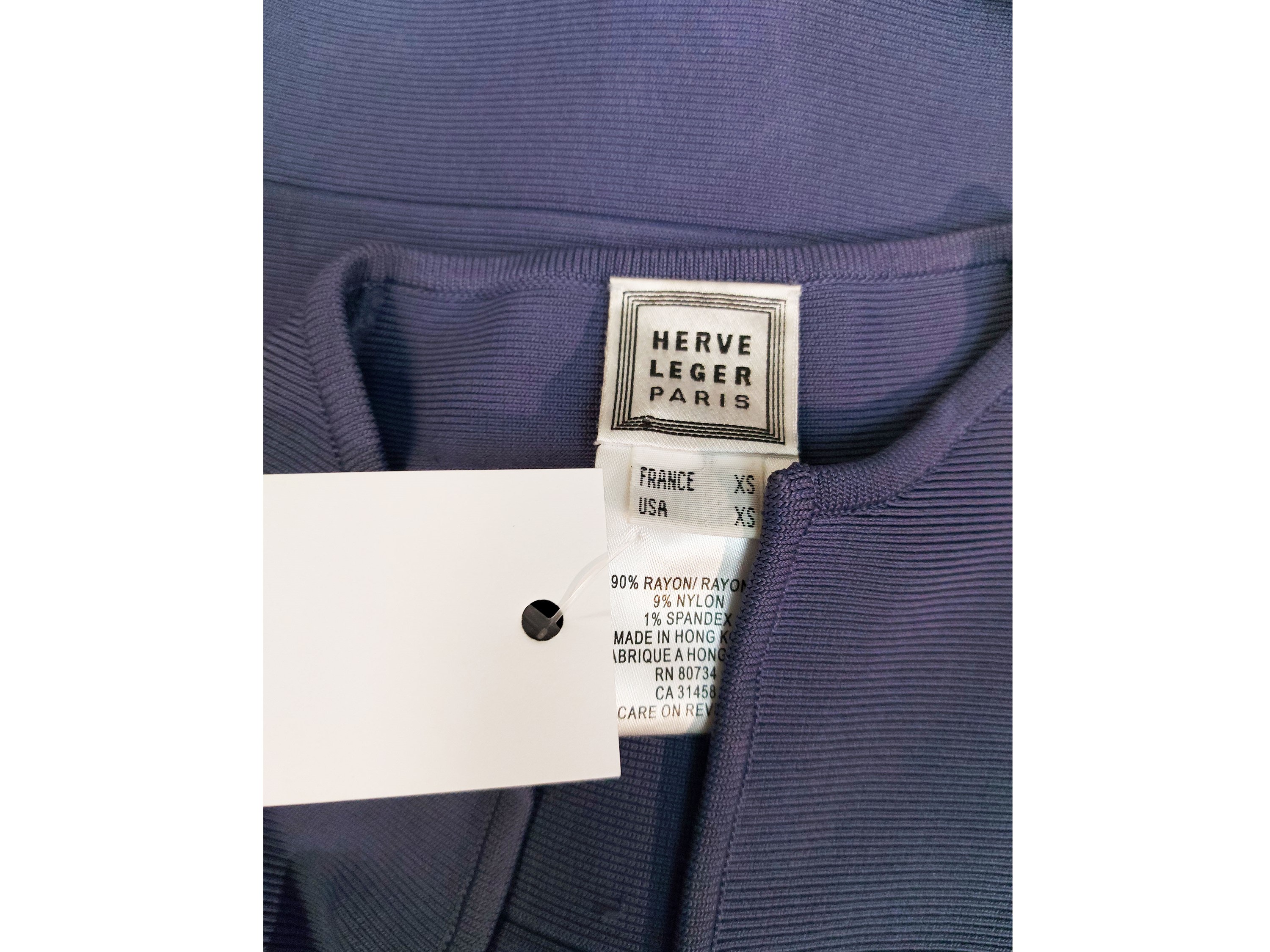 Hervé Léger, Abito in maglia carta da zucchero (bandage dress) con zip frontale