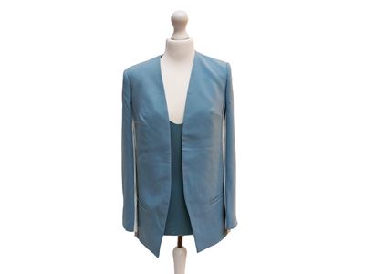 Elisabetta Franchi, Giacca color avio con profili laterali bianchi