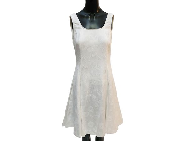 Abito in piquet jacquard bianco