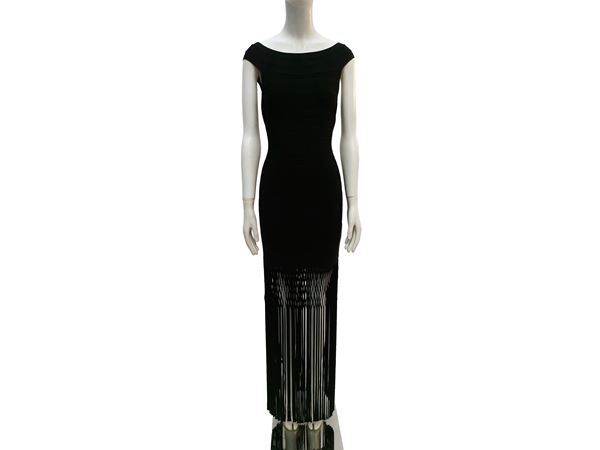 Hérve Léger - Long black knit dress