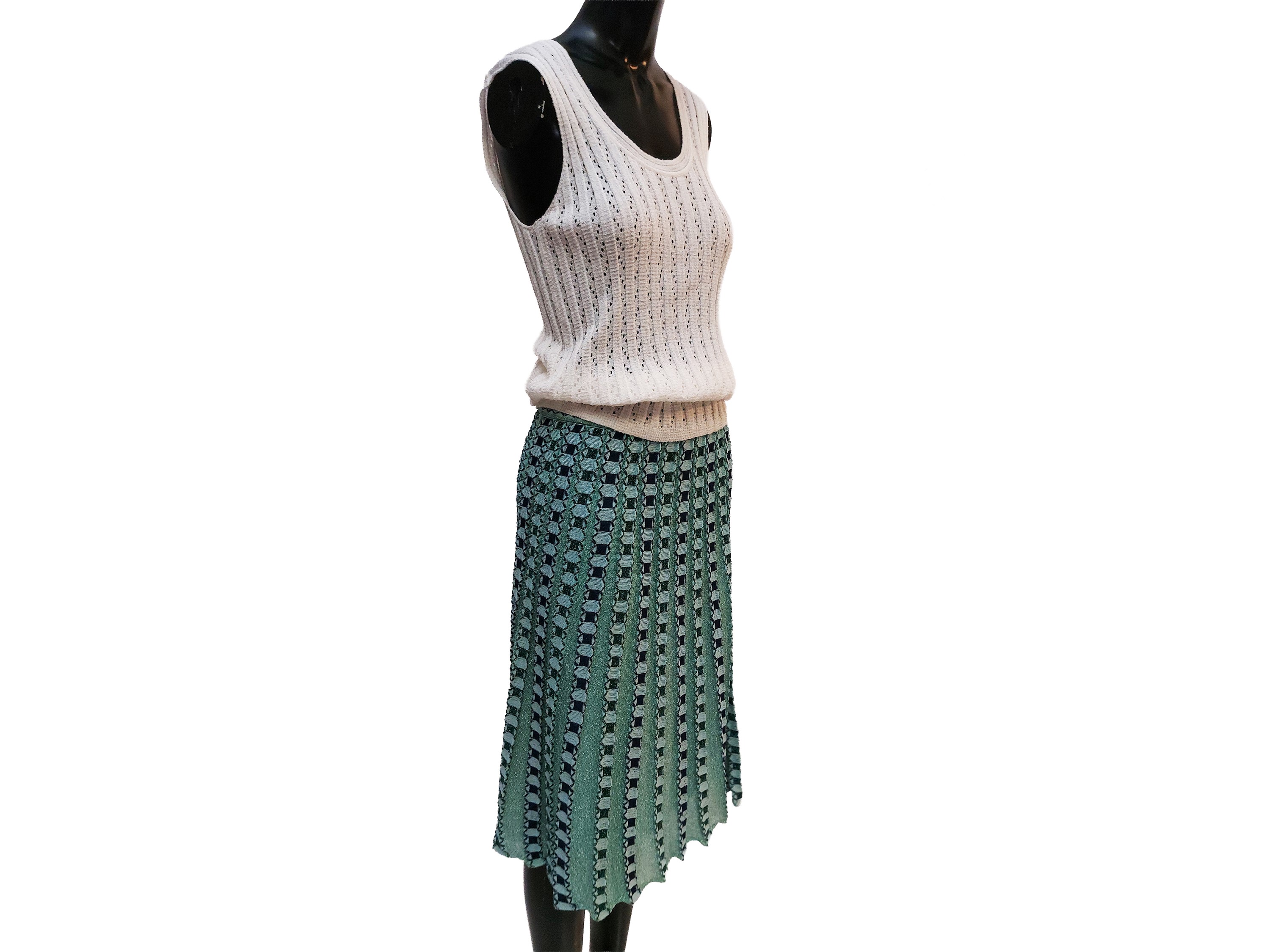 Missoni, Completo gonna e top in maglia jacquard lamé con motivo geometrico