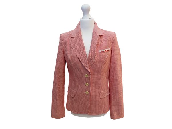 Moschino - Giacca in cotone a righe rosse e bianche
