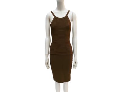 Hervé Léger, Completo in maglia marrone (taglia 38)